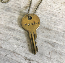 Stamped Key Necklace - WANDER - #3587