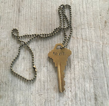 Stamped Key Necklace - FAITH - #3593