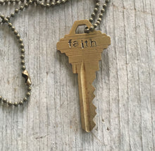 Stamped Key Necklace - FAITH - #3593