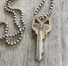 Hand Stamped Key Necklace Wild Heart