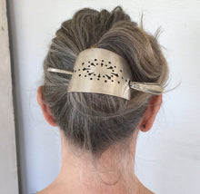 Stick Barrette for the hair upcycled from a vintage pie server
