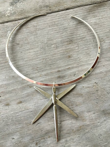 Dragonfly from Fork Tines Necklace on Silverplate Cuff - #3668