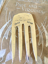 Upcycled Fork Bookmark Handstamped with Just Read