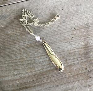 Upcycled silverware handle necklace from William Rogers Allure Teatime
