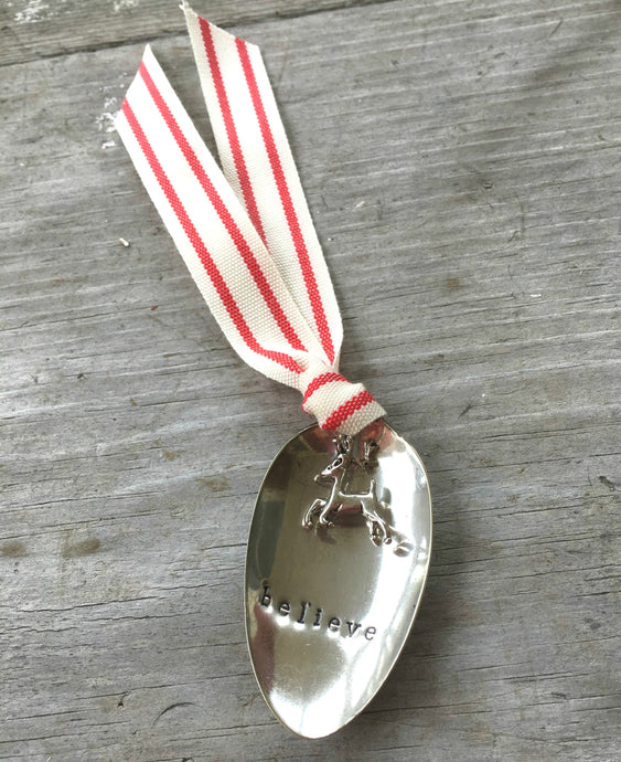 Stamped Spoon Ornament - BELIEVE