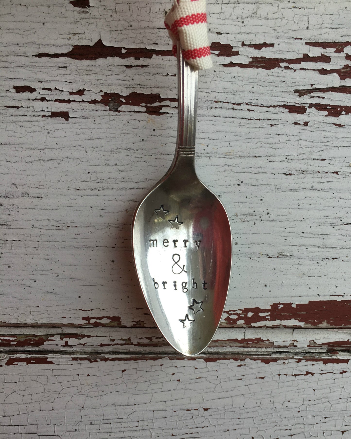 Stamped Spoon Ornament - MERRY & BRIGHT - #3879