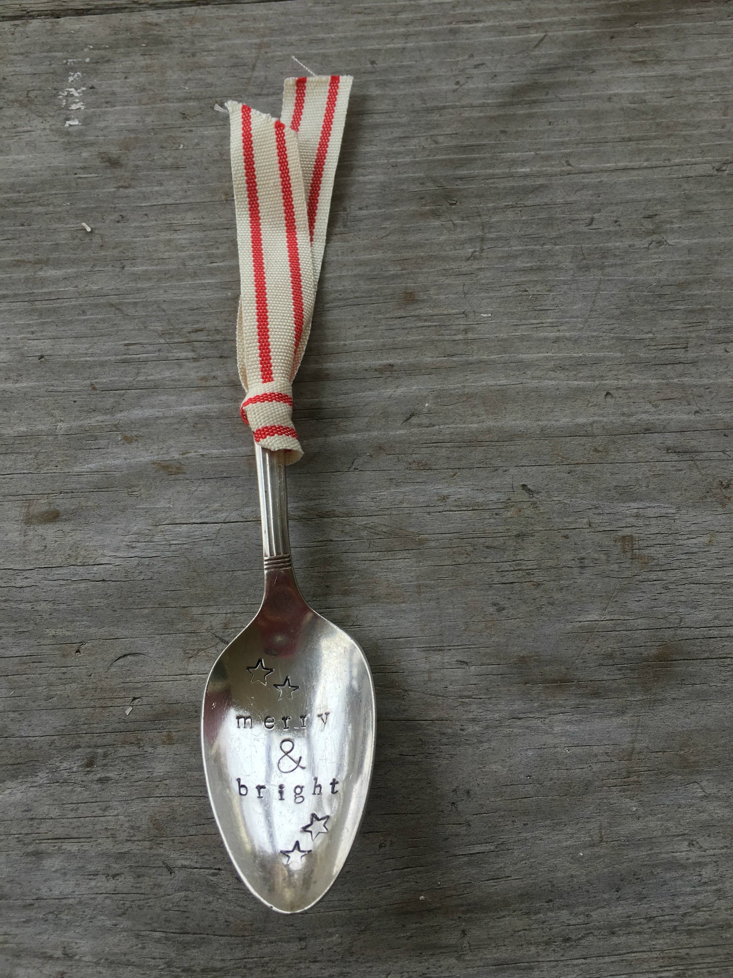 Stamped Spoon Ornament - MERRY & BRIGHT - #3879