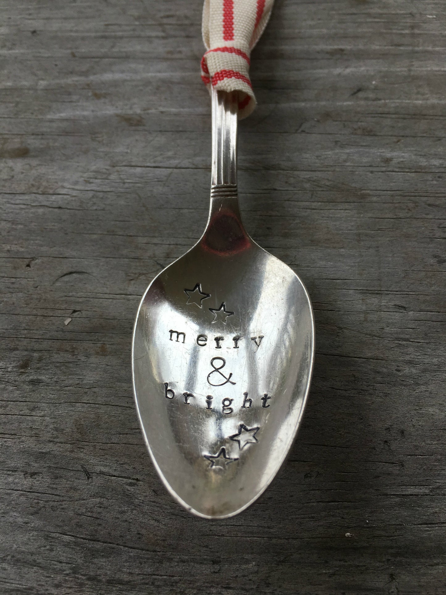 Stamped Spoon Ornament - MERRY & BRIGHT - #3879