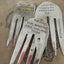 Assortment of bookmarks made from upcycled silverplate serving forks