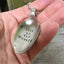 Keys To The Castle spoon keychain in hand showing size of handcrafted vintage silverware accessory