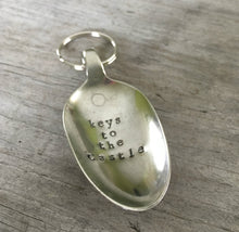 Spoon keychain hand stamped with KEYS TO THE CASTLE