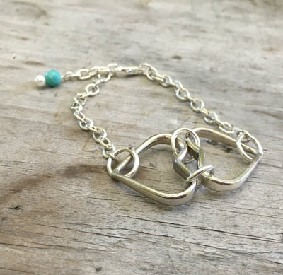 Two Hearts Bracelet Made from four fork tines 