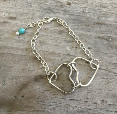 Relationship Bracelet - Together but Independent - Two Hearts