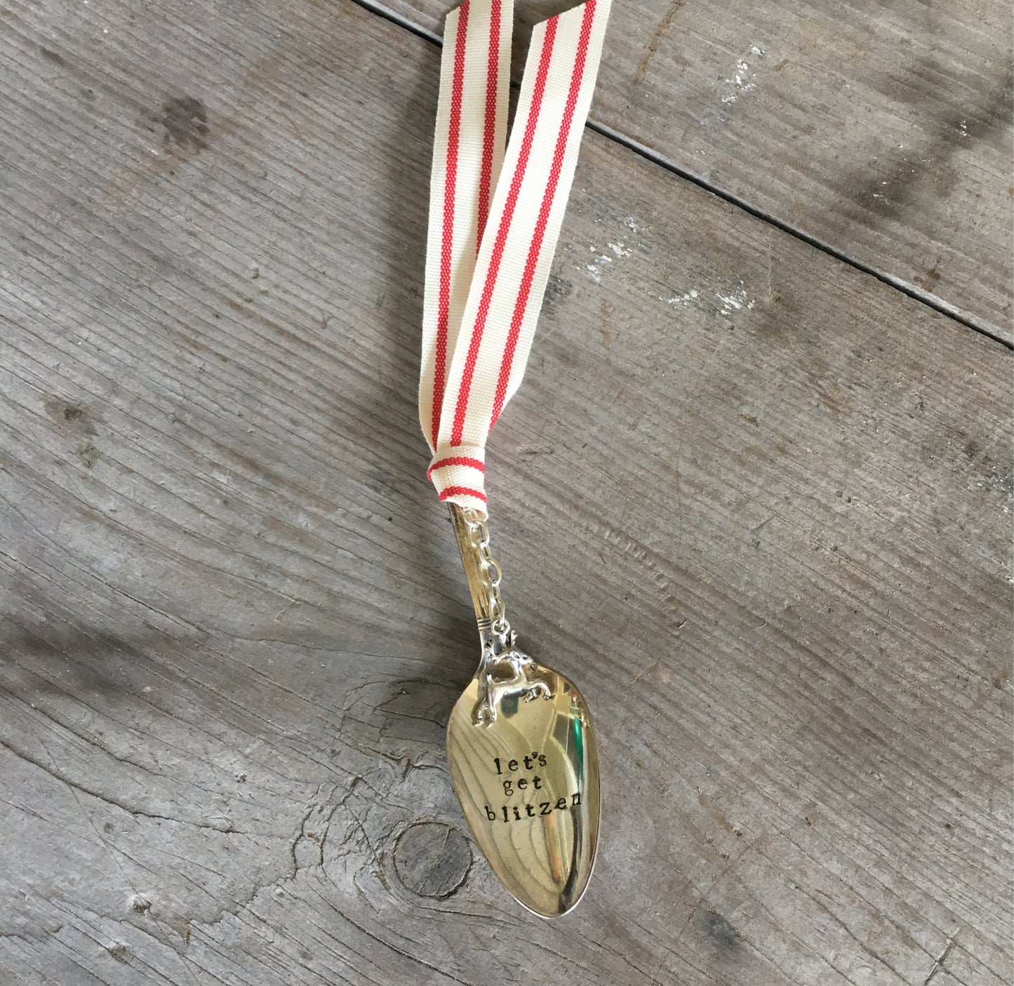 Stamped Spoon Ornament - LET'S GET BLITZEN