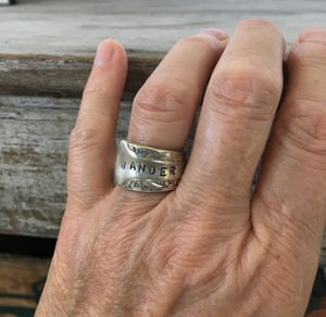 Wander Spoon Ring Shown on Model's Finger