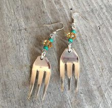 Cocktail Fork Earrings with beads