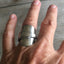 Upcycled Spoon Ring Whole Spoon Overlap Wrap Ring Size 7 Shown on Hand for Scale