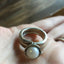 Spoon Ring with Cultured Pearl Bead Mounted on Top Size 9.5 SL & GH Rogers