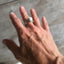 Spoon Ring with Cultured Pearl Bead Mounted on Top Size 9.5 Shown on hand for scale
