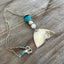 SALE "Oceans" Spoon Whale Tail Necklace Turquoise Colored Stone Beads - #4216