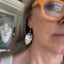 Spoon Earrings with Blue & White Beads - #4263