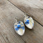 Spoon Earrings with Blue & White Beads - #4263
