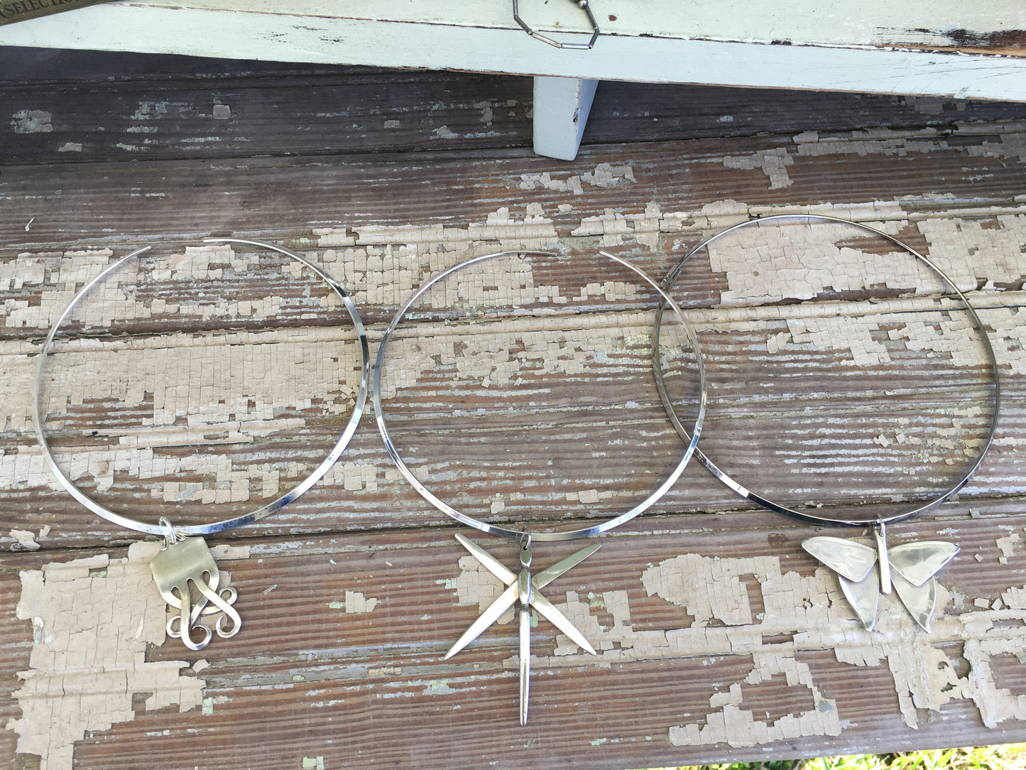 Sterling Fork TEMPEST Pendant Cuff Necklace