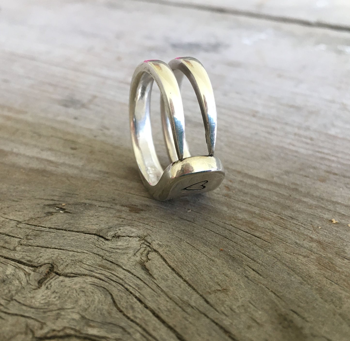 Stamped Fork Ring Upcycled Silverware Jewelry