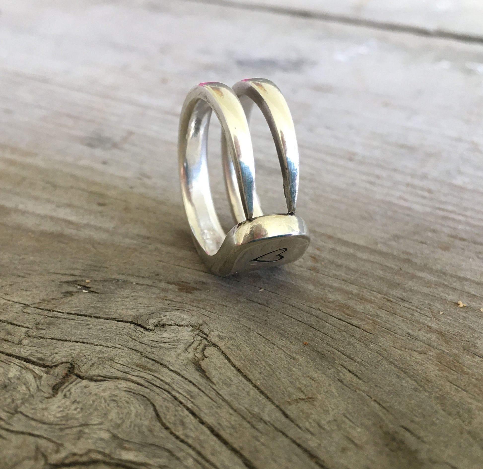 Stamped Fork Ring Upcycled Silverware Jewelry