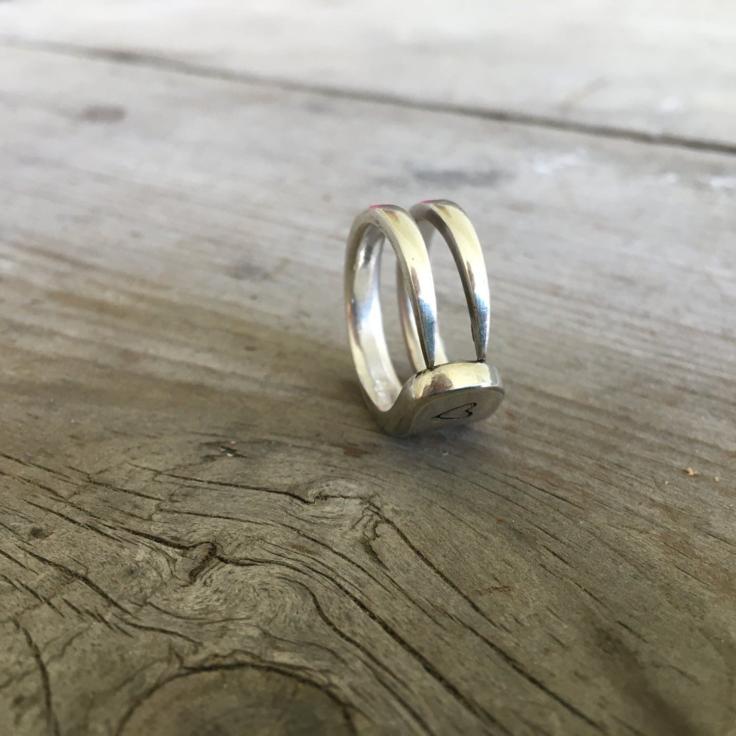 Fork Tine Ring - Double - HEART - SIZE 10.5 - #5827
