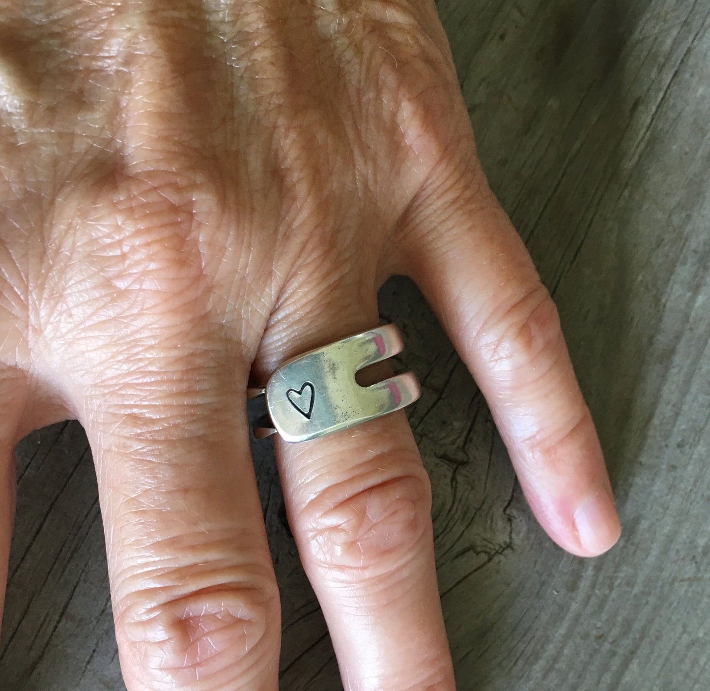 Fork Tine Ring - Double - HEART - SIZE 10.5 - #5827