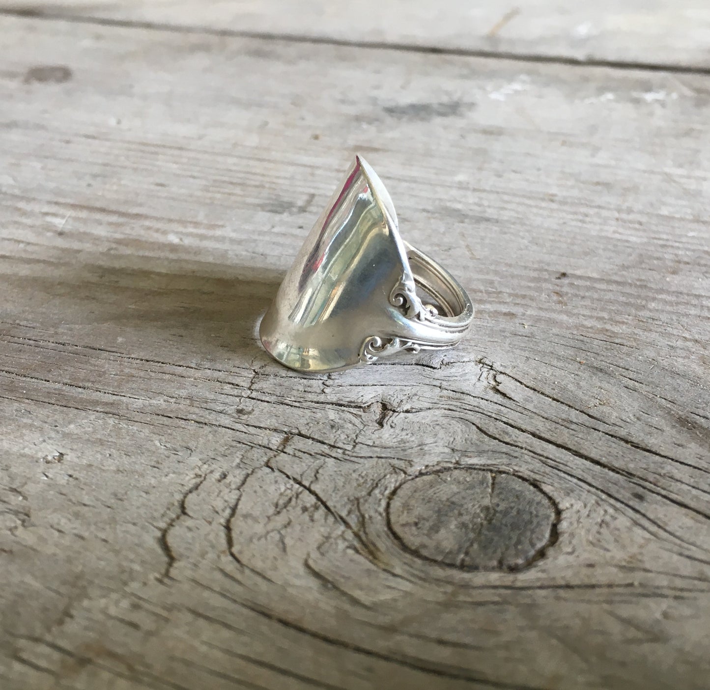 Reed and Barton Marlborough sterling spoon ring made from vintage silverware - Sterling spoon ring - handcrafted from upcycled vintage silverware - Laughing Frog Studio