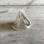 Close-up of Marlborough pattern detail on Reed and Barton sterling silver spoon ring - Sterling spoon ring - handcrafted from upcycled vintage silverware - Laughing Frog Studio