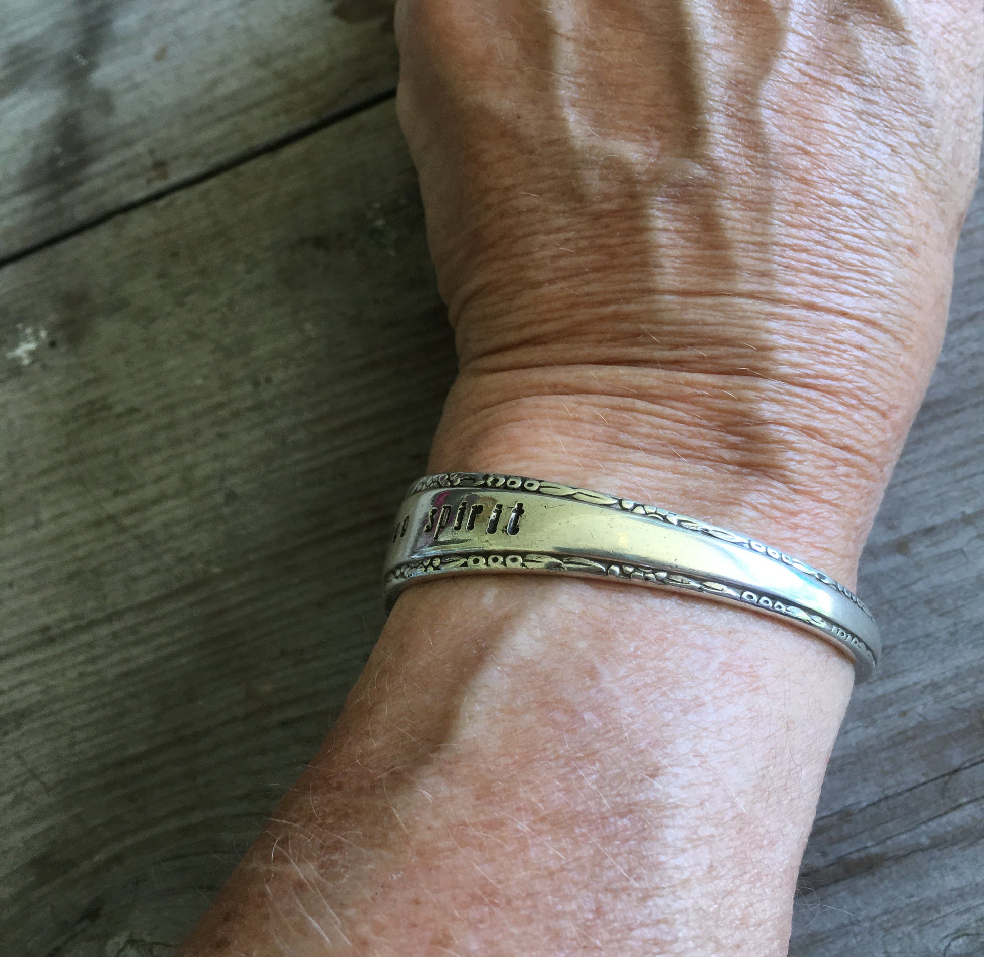 Spoon Cuff Bracelet Shown on Wrist