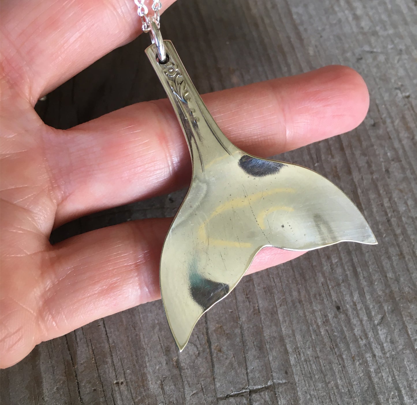 Spoon Whale Tail Mermaid Tail Necklace - #4382