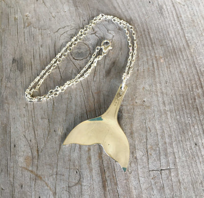 Upcycled Spoon Necklace Fashioned into a Tail of a Whale or a Mermaid