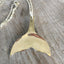 Close up detail of Mermaid Tail Whale Tail Spoon Neckalce