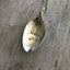 DREAM stamped spoon necklace with vintage truck detail showing hand-stamped lettering, layerable road trip adventure jewelry, one-of-a-kind