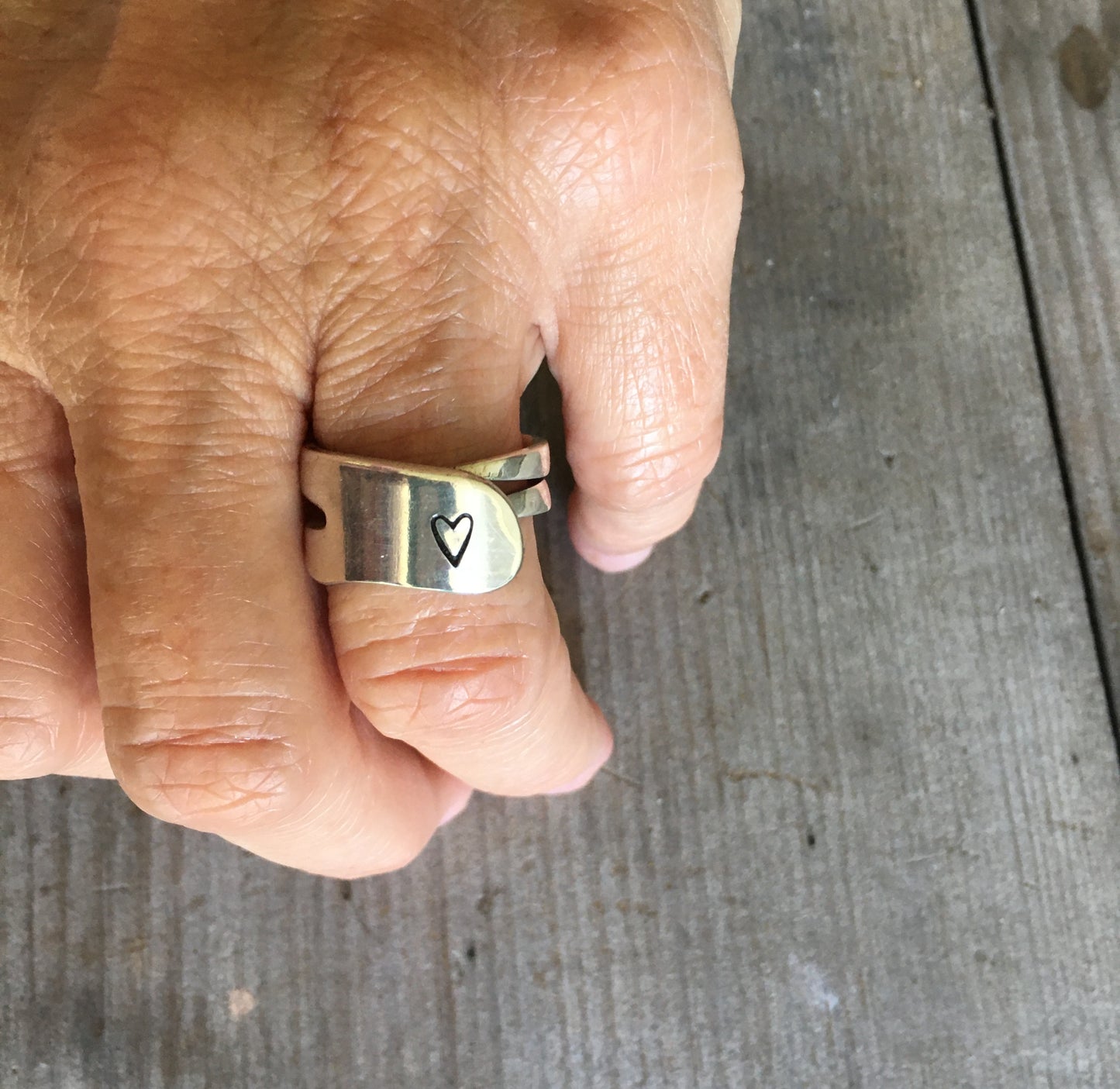 Fork Tine Ring Double - HEART - #4385