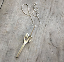 Upcycled Fork Necklace Hand Flipping Bird