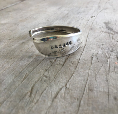 Stamped Spoon Bracelet BADASS