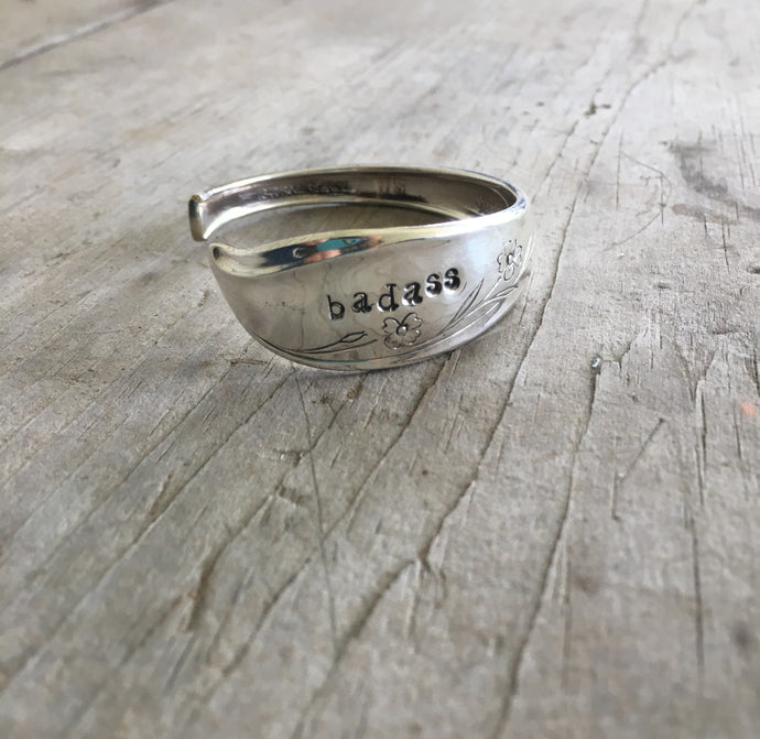 Stamped Spoon Bracelet BADASS