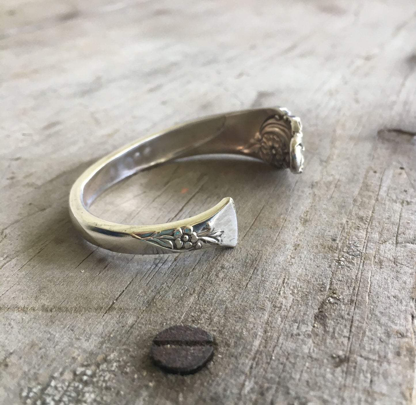 Upcycled Spoon Cuff Bracelet Hand Stamped Badass