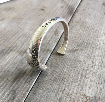 Spoon Cuff Bracelet Hand Stamped BADASS