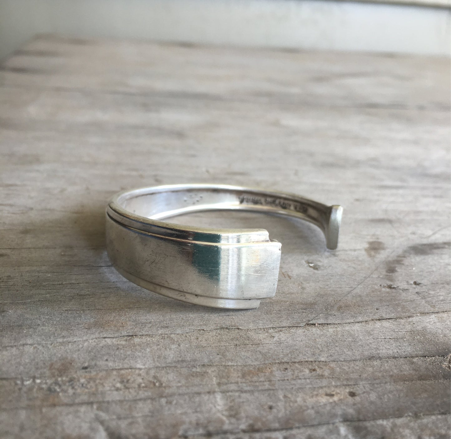 Spoon Cuff Bracelet Hand Stamped BADASS William Rogers Capri