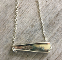 Back of Upcycled Spoon Necklace Hand Stamped Vote