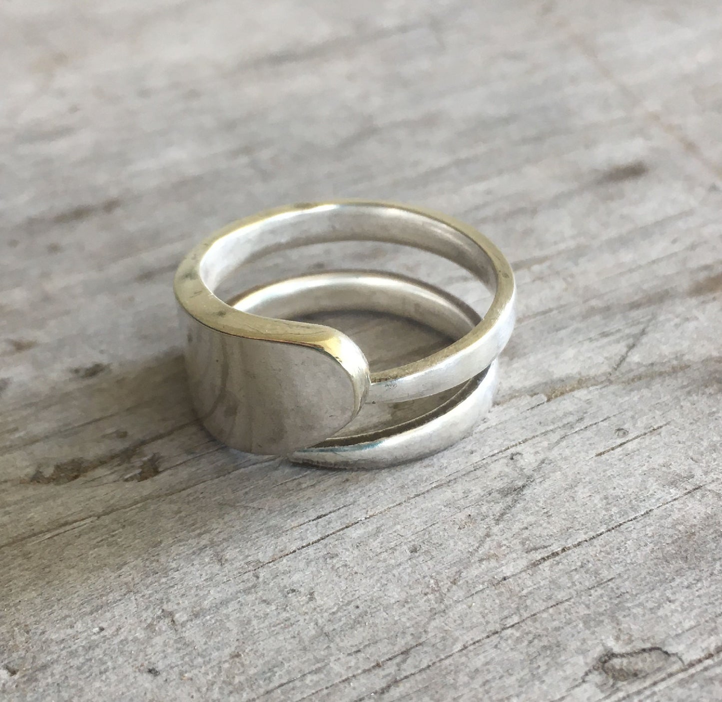 Double fork tine ring size 10