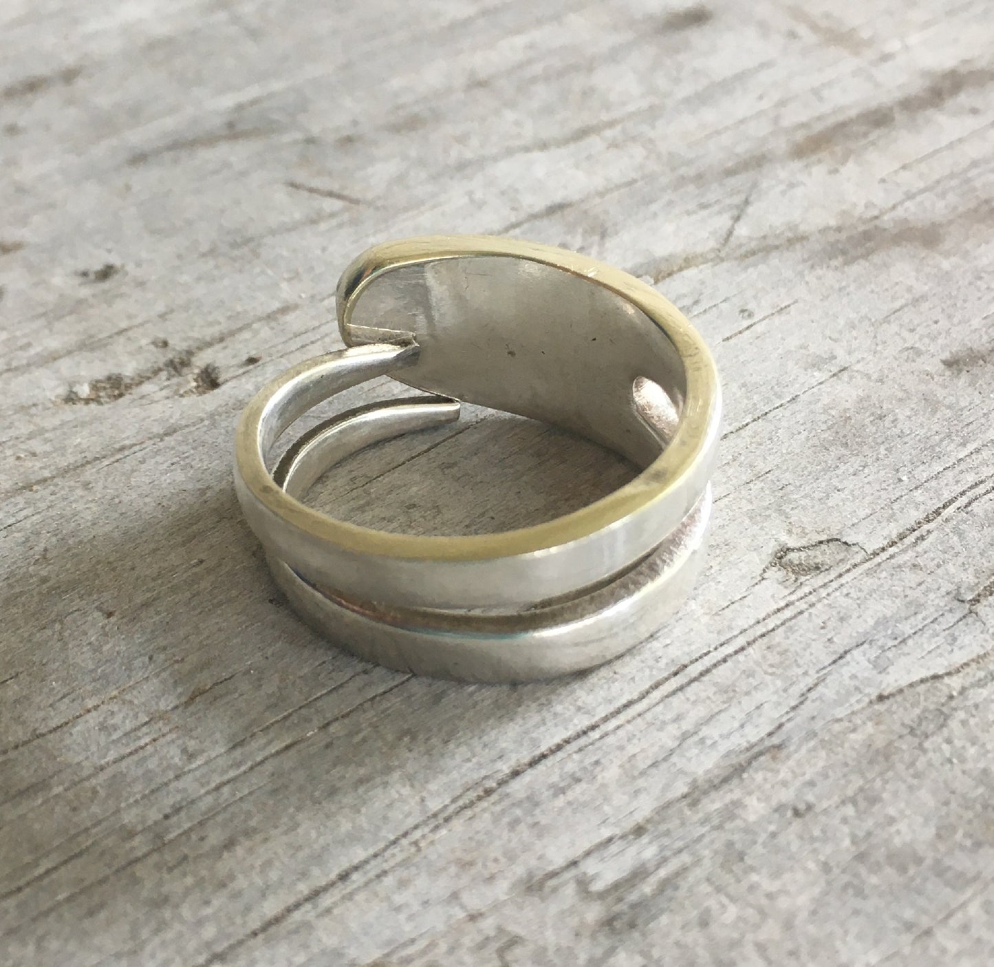 Inside view of double fork tine ring