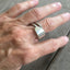 Double fork tine ring shown on model's hand