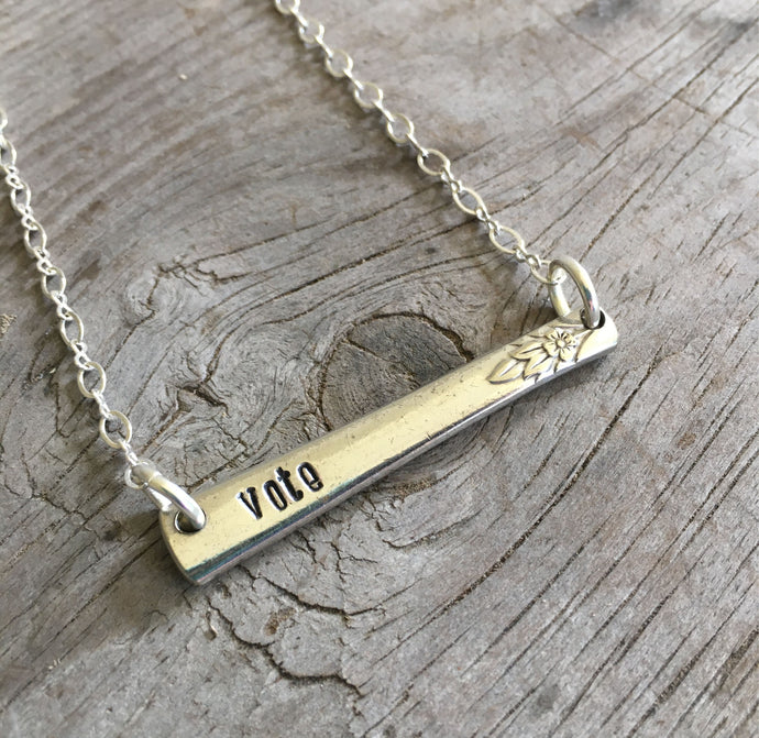 Bar Necklace - VOTE - #4450